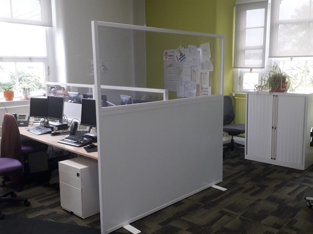 PVC Protective Screens in open plan office