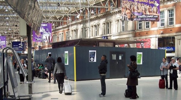 Waterloo Station concourse R-11 hoarding