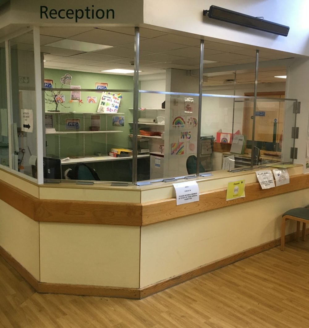 PVC Screen in Hospital reception area