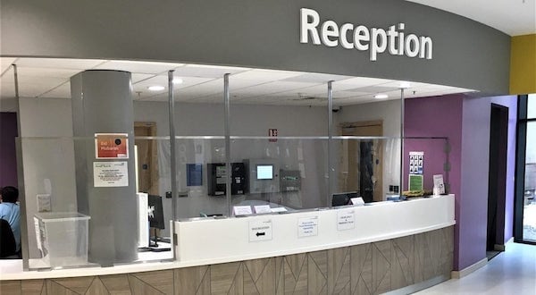 PVC Protective Screens at Bradfor Royal Infirmary Reception
