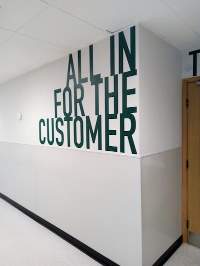 All in for the customer graphic